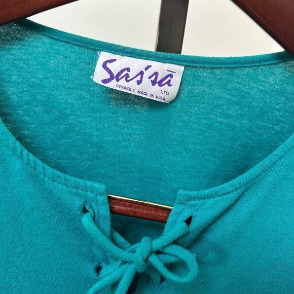 Vintage 90s Sassa Western Fringe Long Sleeve Shirt Top Size Large - Picture 2 of 4